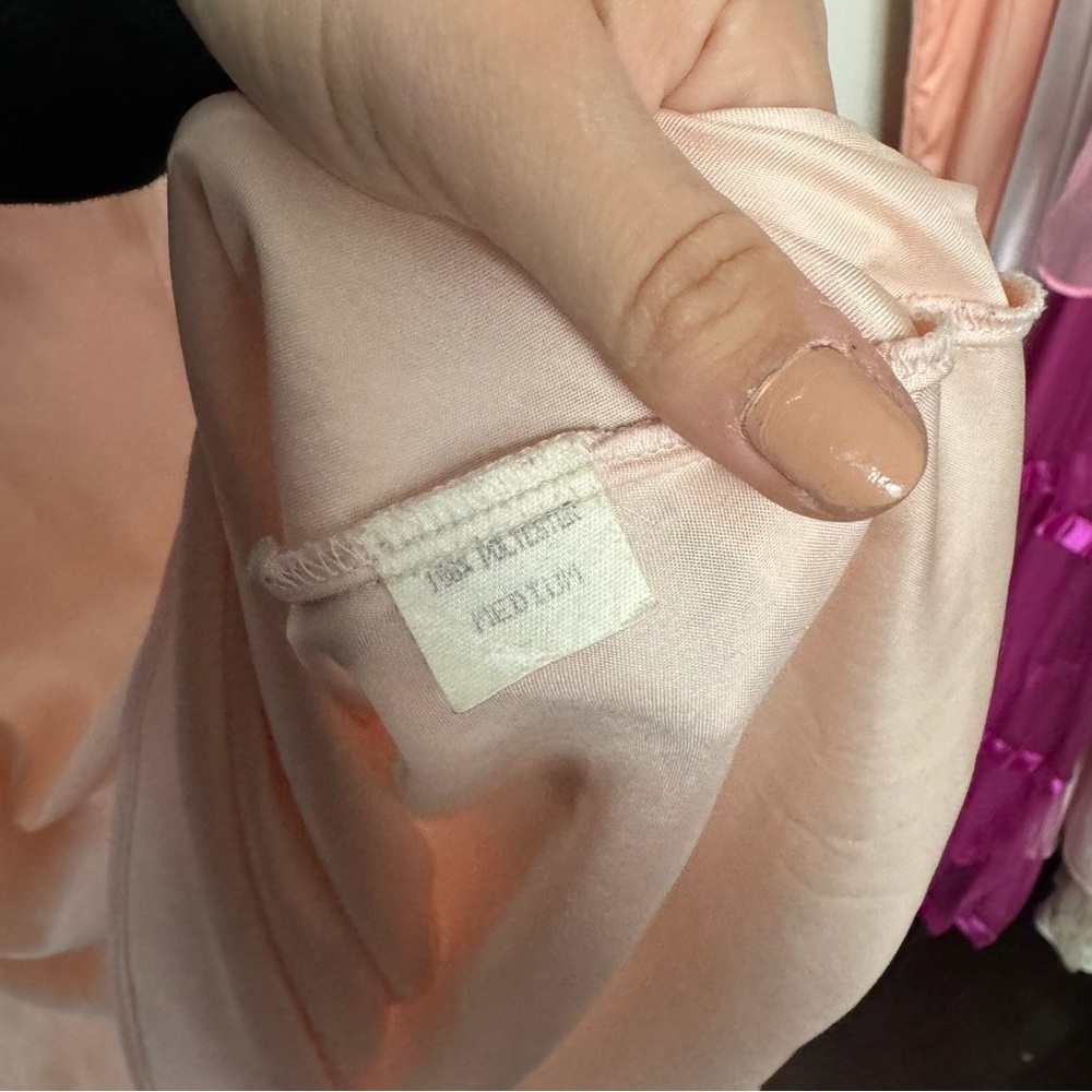 Vintage peachy pink maxi gown M cottagecore glam fairy - Picture 6 of 6